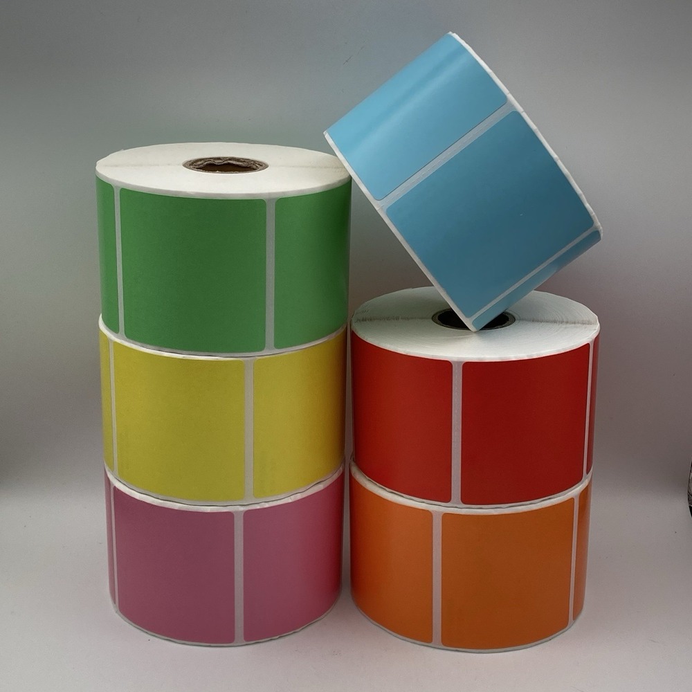 Betckey 2" x 2" Square Thermal Labels, 6 Rolls (750 Labels/Roll) - Multi-Color
